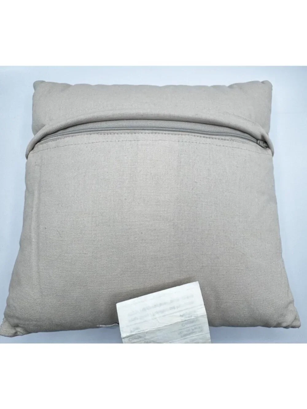 DKNY Home Gridlock Seed Bead Embellished Throw Accent Pillow 12x12 Taupe Tan EUC
